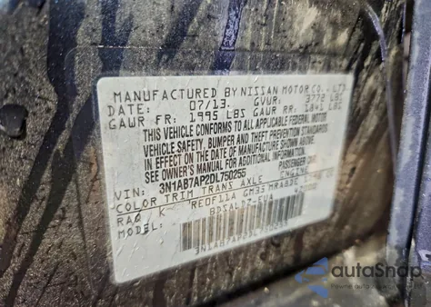 2013 Nissan Sentra S z USA, uszkodzony, nr VIN 3N1AB7AP2DL750255